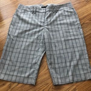 Express Design Studio Editor black plaid shorts